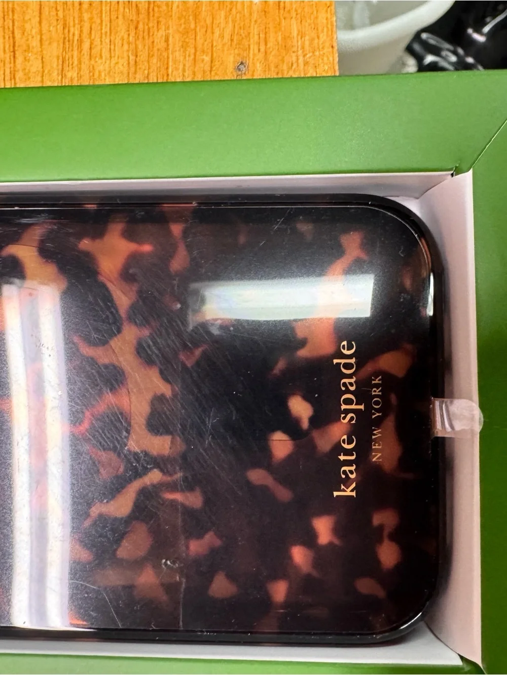 kate spade New York Brown Tortoiseshell MagSafe iPhone 15 Pro Case - NIB